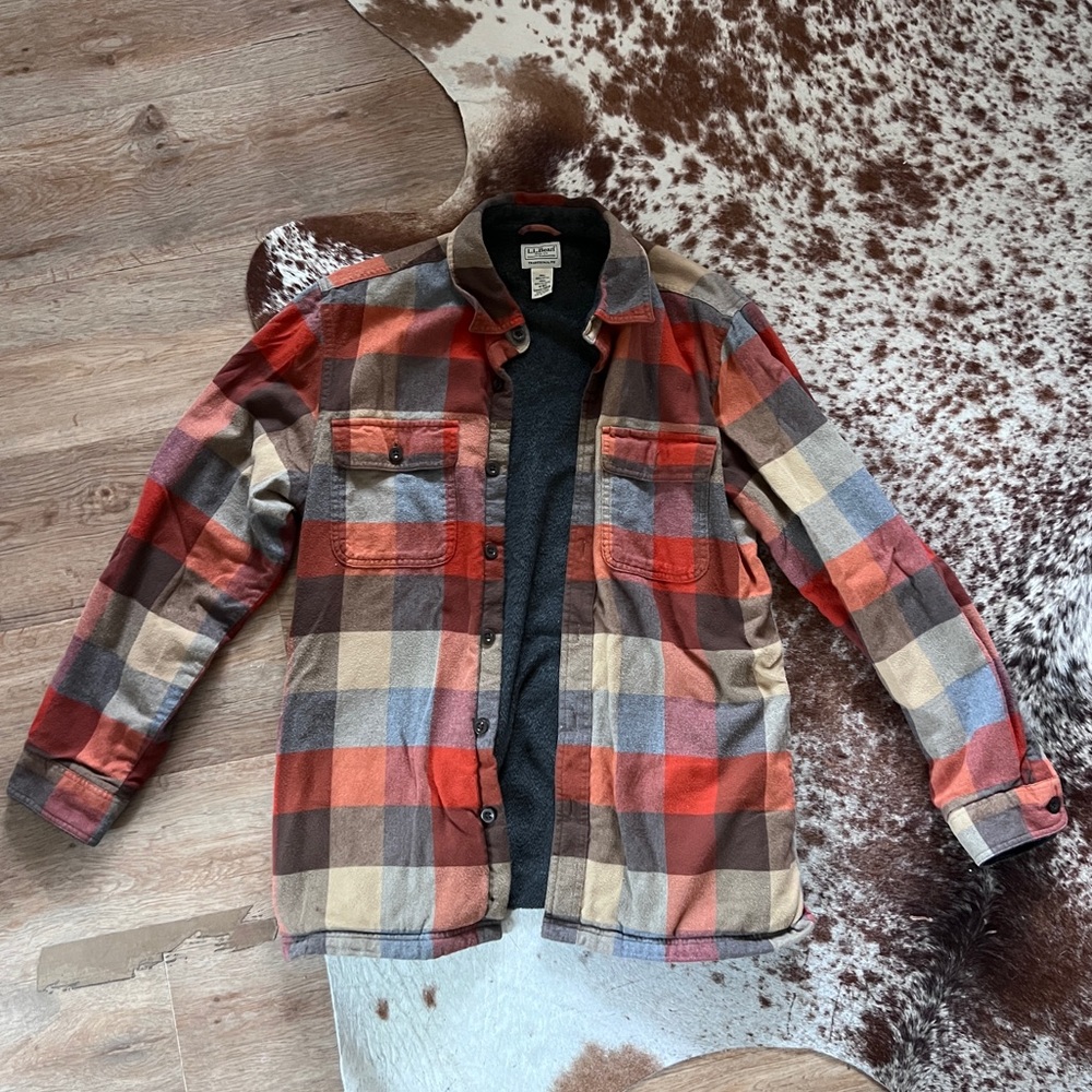 LL BEAN Men's Fleece-Lined Flannel Shirt, Traditional Fit